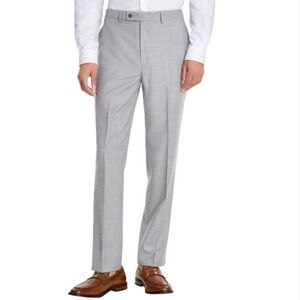 Calvin Klein Men's Slim Fit Gray Suit Pants 100% Wool